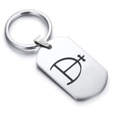 Stainless Steel Magnesium Alchemical Symbol Dog Tag Keychain - Comfort Zone Studios