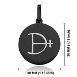 Stainless Steel Magnesium Alchemical Symbol Round Medallion Pendant