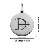 Stainless Steel Magnesium Alchemical Symbol Round Medallion Pendant