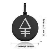 Stainless Steel Phosphorus Alchemical Symbol Round Medallion Keychain