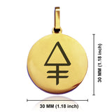 Stainless Steel Phosphorus Alchemical Symbol Round Medallion Pendant