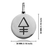 Stainless Steel Phosphorus Alchemical Symbol Round Medallion Keychain