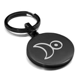 Stainless Steel Platinum Alchemical Symbol Round Medallion Keychain