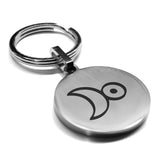 Stainless Steel Platinum Alchemical Symbol Round Medallion Keychain