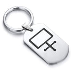 Stainless Steel Potassium Carbonate Alchemical Symbol Dog Tag Keychain - Comfort Zone Studios