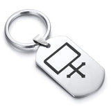 Stainless Steel Potassium Carbonate Alchemical Symbol Dog Tag Keychain - Comfort Zone Studios