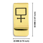 Stainless Steel Potassium Carbonate Alchemical Symbol Classic Slim Money Clip