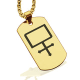 Stainless Steel Potassium Carbonate Alchemical Symbol Dog Tag Pendant - Comfort Zone Studios