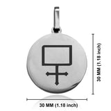 Stainless Steel Potassium Carbonate Alchemical Symbol Round Medallion Pendant