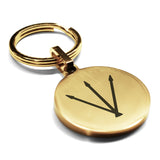 Stainless Steel Silver Alchemical Symbol Round Medallion Keychain
