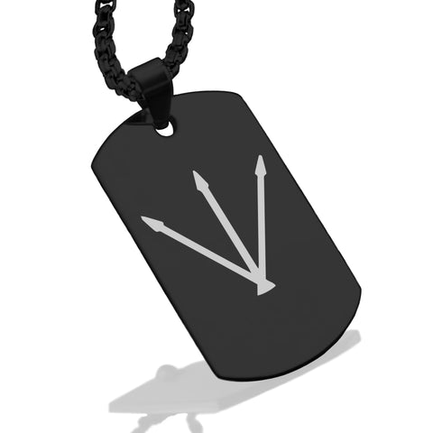 Stainless Steel Silver Alchemical Symbol Dog Tag Pendant - Comfort Zone Studios
