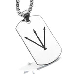 Stainless Steel Silver Alchemical Symbol Dog Tag Pendant - Comfort Zone Studios