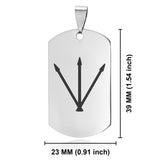 Stainless Steel Silver Alchemical Symbol Dog Tag Pendant - Comfort Zone Studios