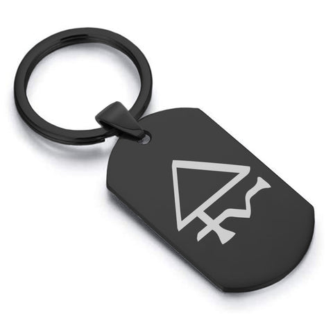 Stainless Steel Sulfur Alchemical Symbol Dog Tag Keychain - Comfort Zone Studios