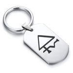 Stainless Steel Sulfur Alchemical Symbol Dog Tag Keychain - Comfort Zone Studios