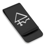 Stainless Steel Sulfur Alchemical Symbol Classic Slim Money Clip