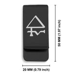 Stainless Steel Sulfur Alchemical Symbol Classic Slim Money Clip