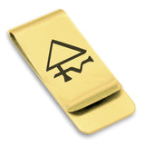 Stainless Steel Sulfur Alchemical Symbol Classic Slim Money Clip