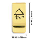 Stainless Steel Sulfur Alchemical Symbol Classic Slim Money Clip