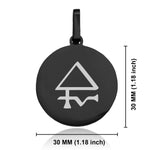 Stainless Steel Sulfur Alchemical Symbol Round Medallion Keychain