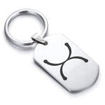 Stainless Steel Tin Alchemical Symbol Dog Tag Keychain - Comfort Zone Studios