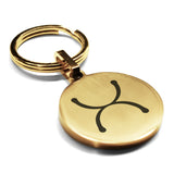 Stainless Steel Tin Alchemical Symbol Round Medallion Keychain