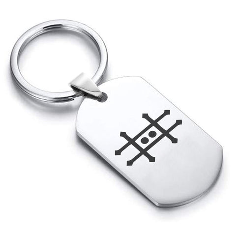 Stainless Steel Zinc Alchemical Symbol Dog Tag Keychain - Comfort Zone Studios