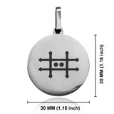 Stainless Steel Zinc Alchemical Symbol Round Medallion Keychain