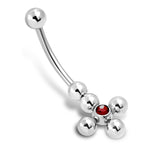 Stainless Steel Cubic Zirconia Flower Cross Hinged Belly Button Navel Ring - Comfort Zone Studios