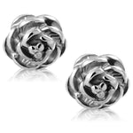 Stainless Steel Rose Flower Floral Faux Fake Cheater Ear Plugs, Pair - Comfort Zone Studios