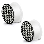 Glow in the Dark Soft Silicone Pattee Biker Iron Cross Saddle Ear Plugs, Pair - Comfort Zone Studios