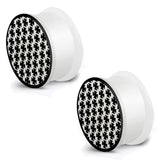 Glow in the Dark Soft Silicone Pattee Biker Iron Cross Saddle Ear Plugs, Pair - Comfort Zone Studios
