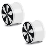 Glow in the Dark Soft Silicone Windmill Swirl Saddle Ear Plugs, Pair - Comfort Zone Studios