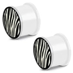 Glow in the Dark Soft Silicone Zebra Stripe Saddle Ear Plugs, Pair - Comfort Zone Studios