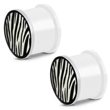 Glow in the Dark Soft Silicone Zebra Stripe Saddle Ear Plugs, Pair - Comfort Zone Studios