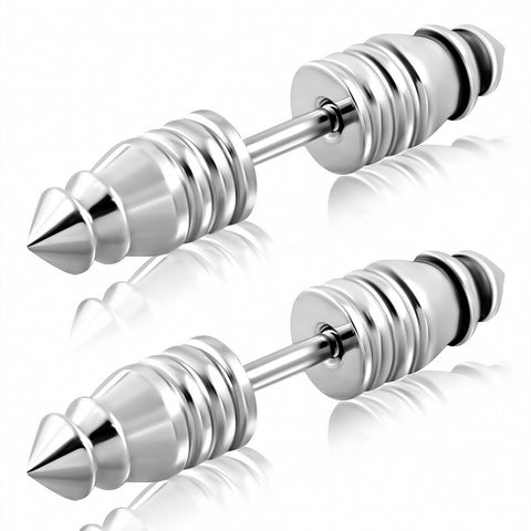 Stainless Steel Twisted Cone Spike Fake Expander Stretcher - Comfort Zone Studios