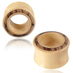 Organic Crocodile Wood Arang Wood Inlay Double Flared Saddle Ear Tunnels, Pair - Comfort Zone Studios