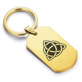 Stainless Steel Celtic Triquetra Trinity Knot Dog Tag Keychain - Comfort Zone Studios