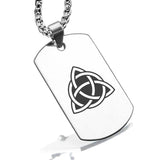 Stainless Steel Celtic Triquetra Trinity Knot Dog Tag Pendant - Comfort Zone Studios