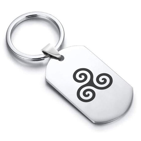 Stainless Steel Celtic Spiral Knot Dog Tag Keychain - Comfort Zone Studios