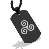 Stainless Steel Celtic Spiral Knot Dog Tag Pendant - Comfort Zone Studios