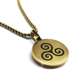 Stainless Steel Celtic Spiral Knot Round Medallion Pendant