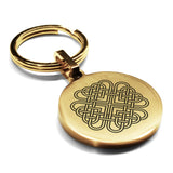 Stainless Steel Celtic Love Knot Round Medallion Keychain