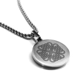 Stainless Steel Celtic Love Knot Round Medallion Pendant