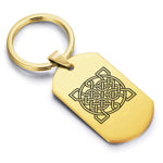 Stainless Steel Celtic Sailor's Knot Dog Tag Keychain - Comfort Zone Studios