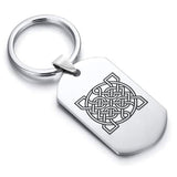 Stainless Steel Celtic Sailor's Knot Dog Tag Keychain - Comfort Zone Studios
