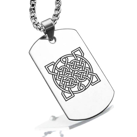 Stainless Steel Celtic Sailor's Knot Dog Tag Pendant - Comfort Zone Studios