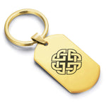 Stainless Steel Celtic Shield Knot Dog Tag Keychain - Comfort Zone Studios