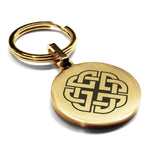 Stainless Steel Celtic Shield Knot Round Medallion Keychain