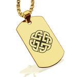 Stainless Steel Celtic Shield Knot Dog Tag Pendant - Comfort Zone Studios
